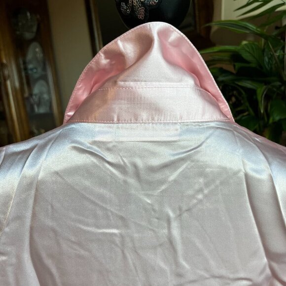 Susan Graver  Blouse Soft Pink Charmeuse Button Front Better than Real Silk - Picture 4 of 15